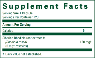 Rhodiola Rosea 120 caps Curated Wellness