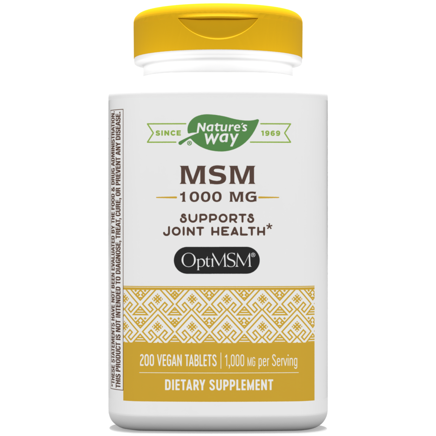 MSM 1000 mg 200 tabs Curated Wellness