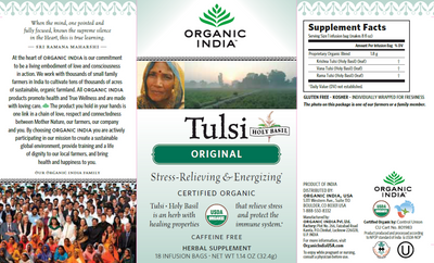 Tulsi Tea Original 18 bags Curated Wellness