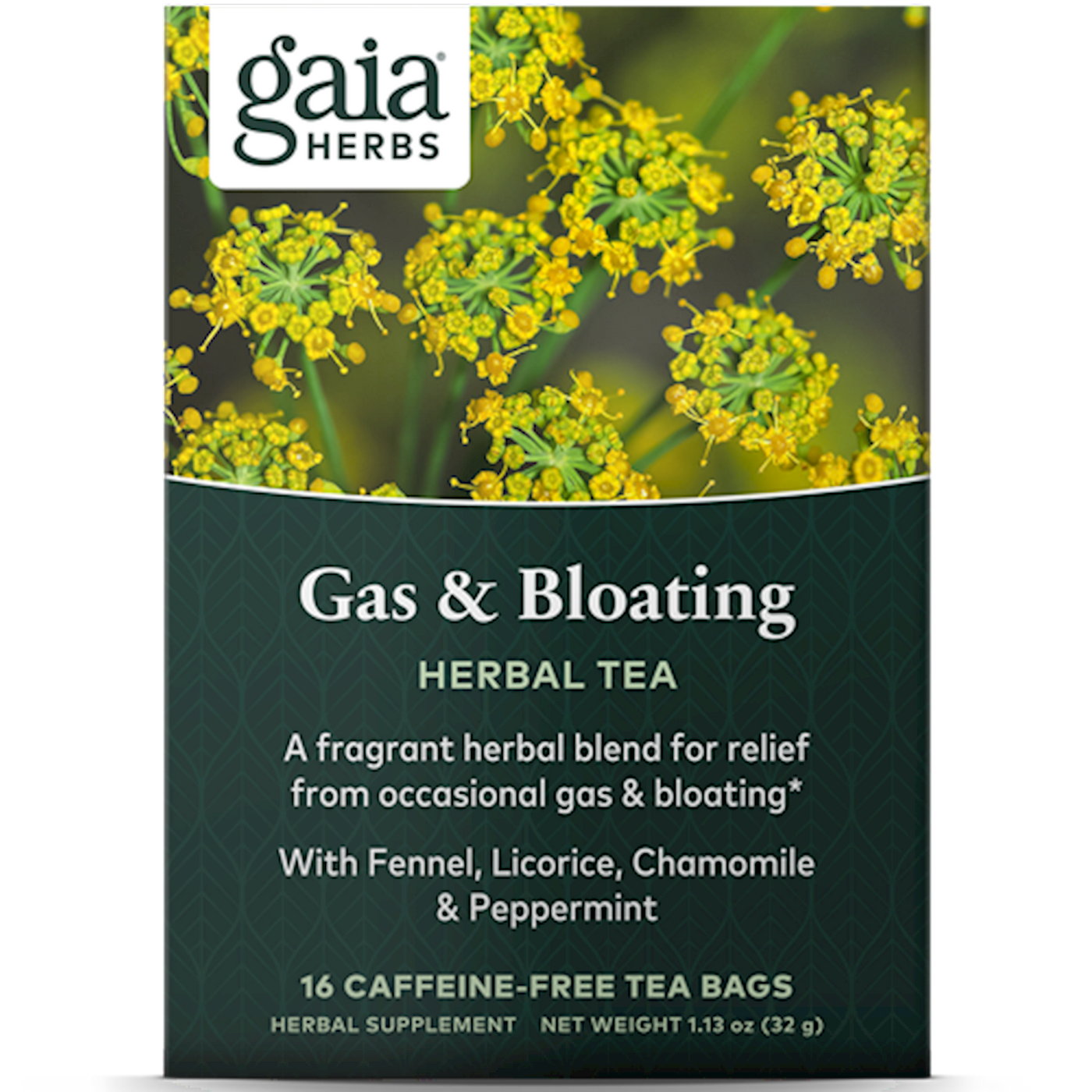 Gas & Bloating Herbal Tea 16 bags Curated Wellness