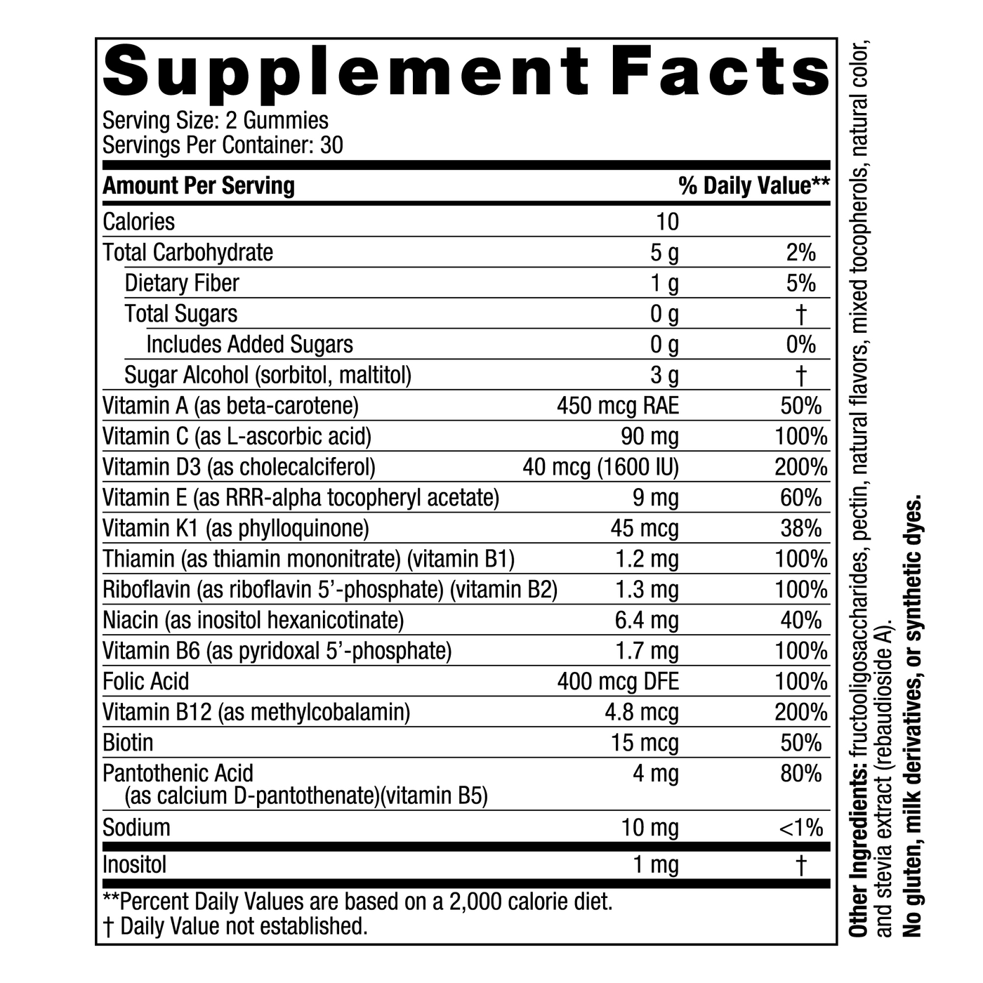 Zero Sugar Multivitamin Gummies 60 gum Curated Wellness