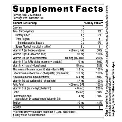 Zero Sugar Multivitamin Gummies 60 gum Curated Wellness