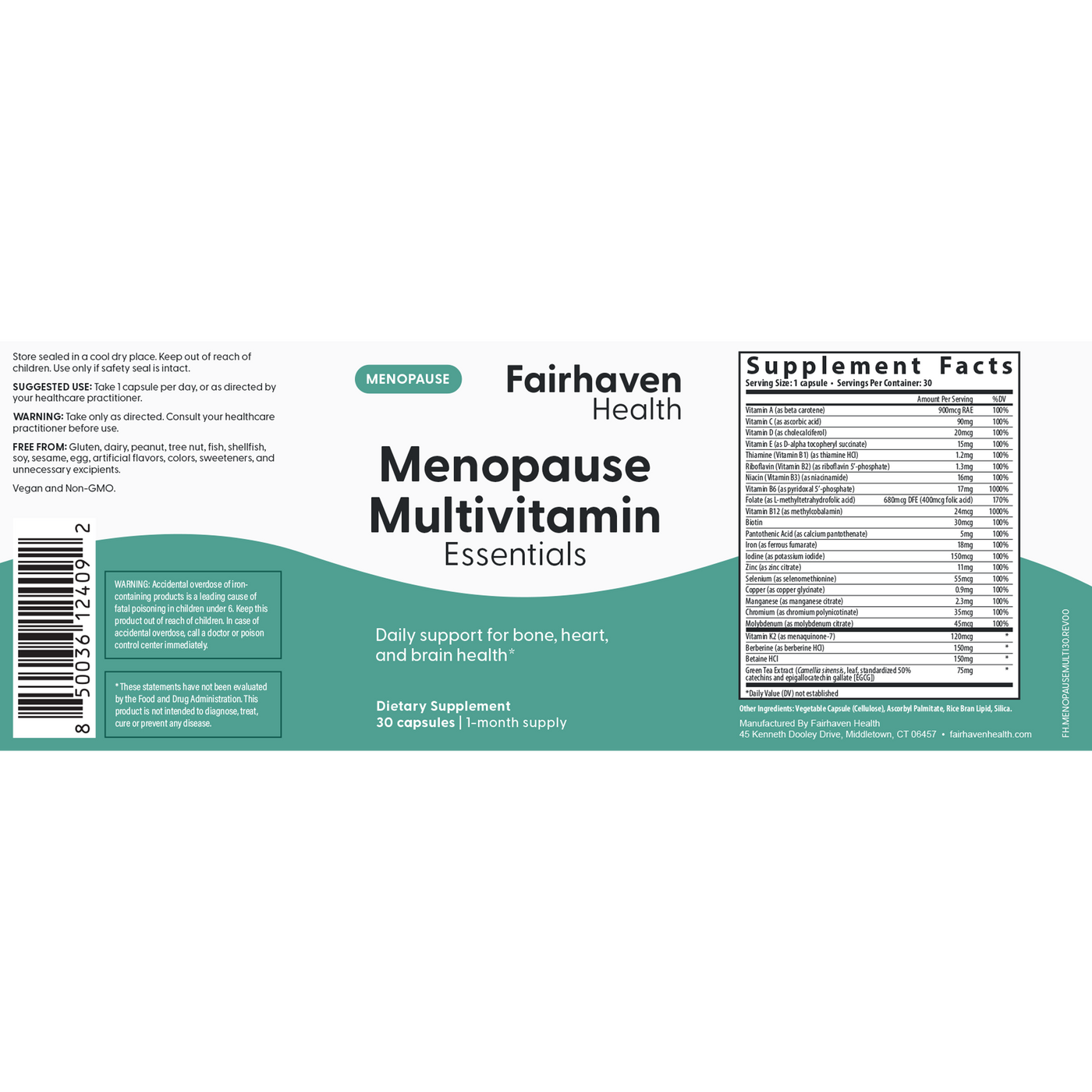 Menopause Multivitamin Essentials 30c Curated Wellness