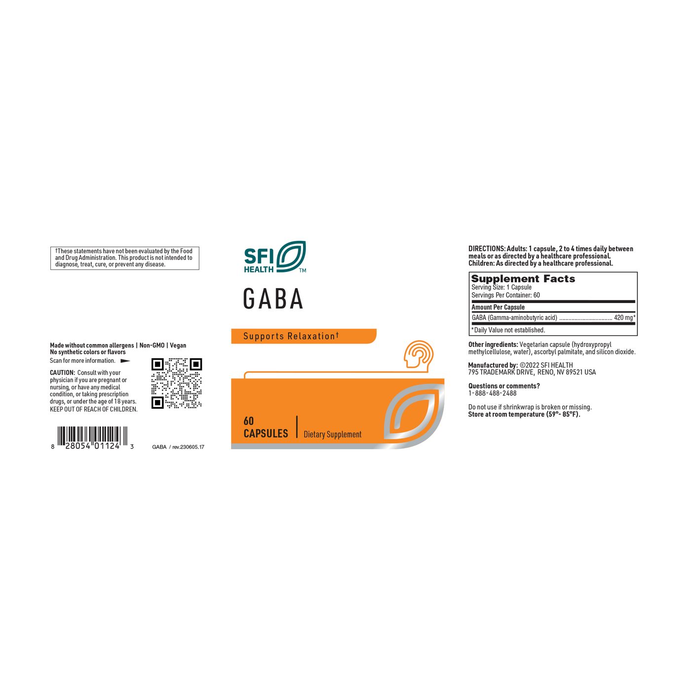GABA 60 caps Curated Wellness