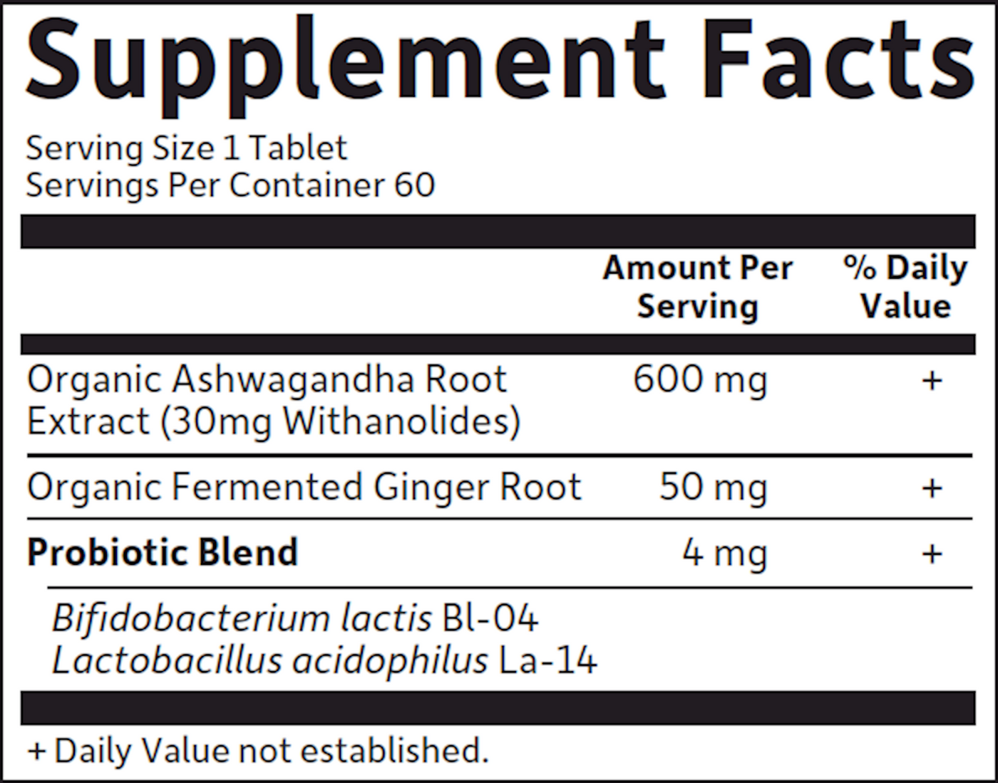 Ashwaganda Stress & Mood Organic 60 tabs Curated Wellness