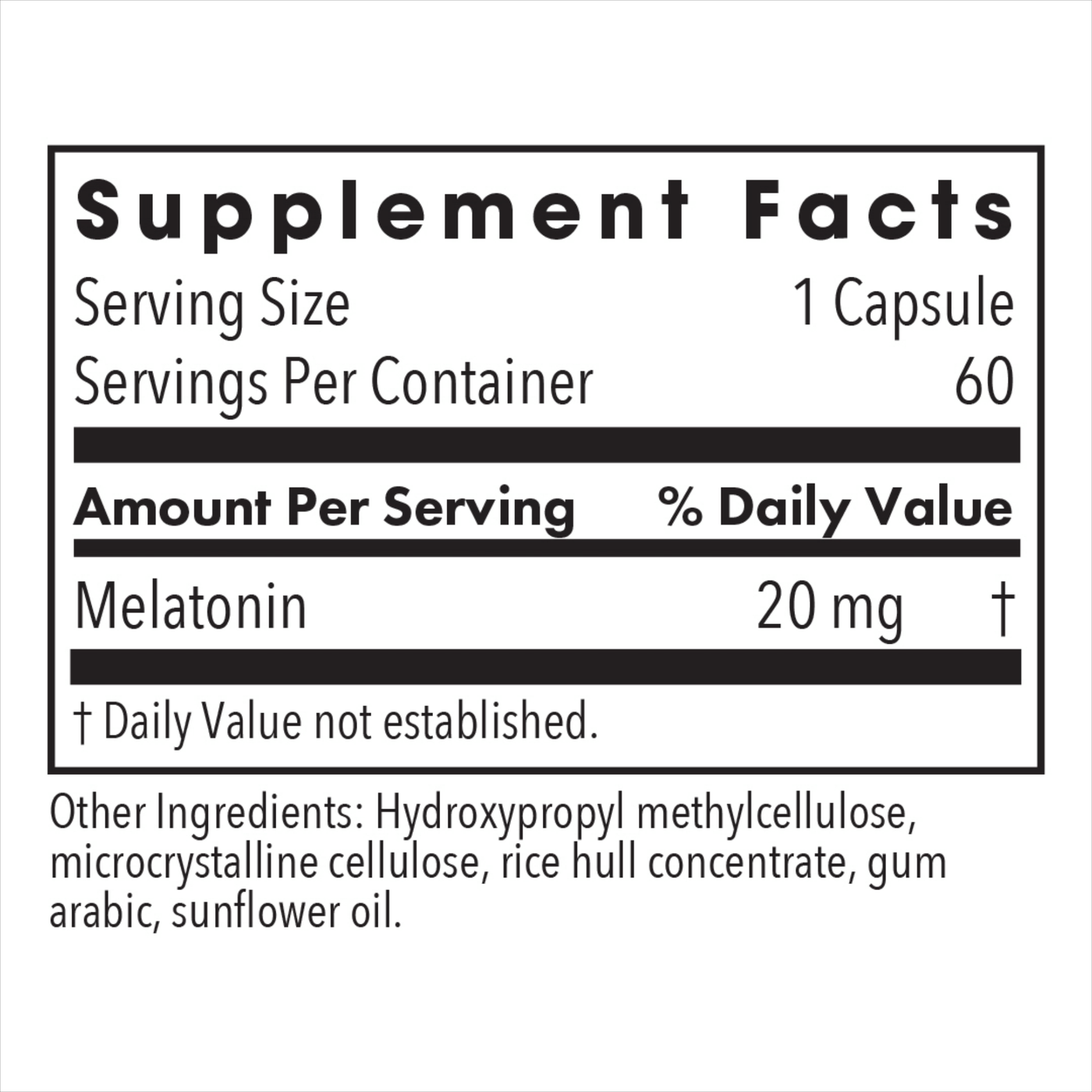 Melatonin 20 mg  Curated Wellness
