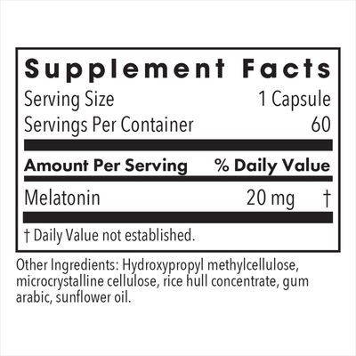 Melatonin 20 mg  Curated Wellness