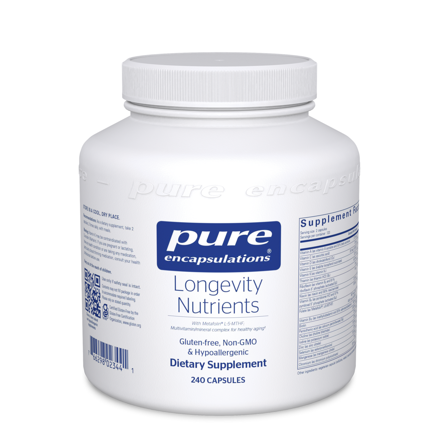 Longevity Nutrients 240 vcaps Curated Wellness