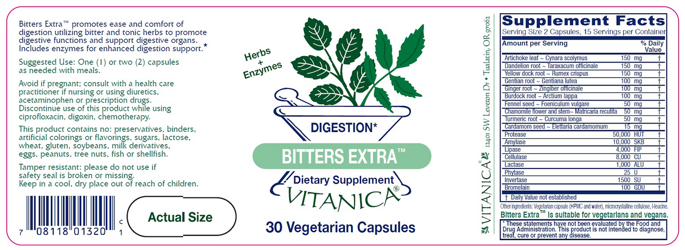 Bitters Extra 30 vcaps Curated Wellness