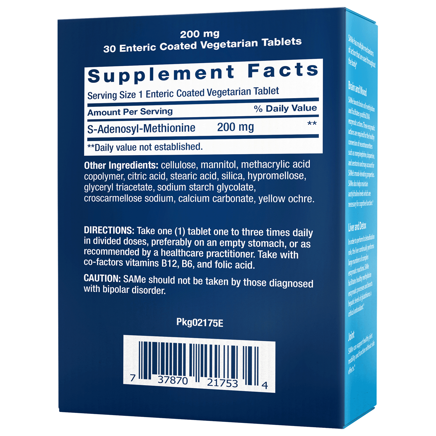 SAMe (S-Adenosyl-Methionine) 200mg 30 ct Curated Wellness