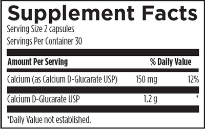 Calcium-D-Glucarate 60 vcaps Curated Wellness