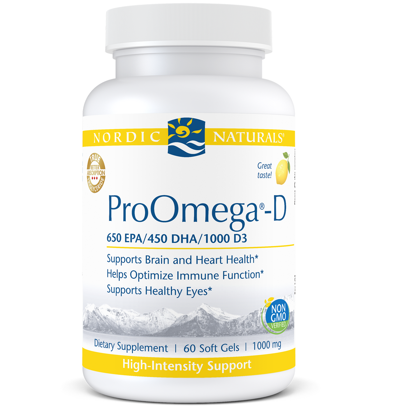 ProOmega-D Lemon 1000 mg 60 gels Curated Wellness