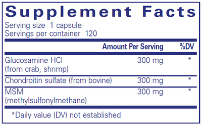 Glucosamine Chondroitin w MSM 120 vcaps Curated Wellness