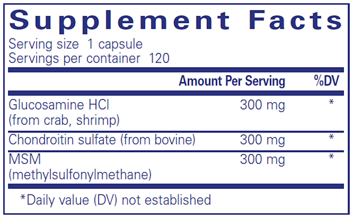 Glucosamine Chondroitin w MSM 120 vcaps Curated Wellness