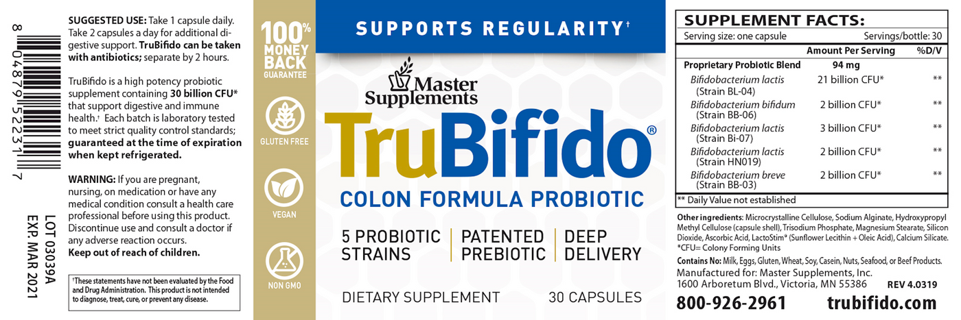 TruBifido Colon Probiotic  Curated Wellness