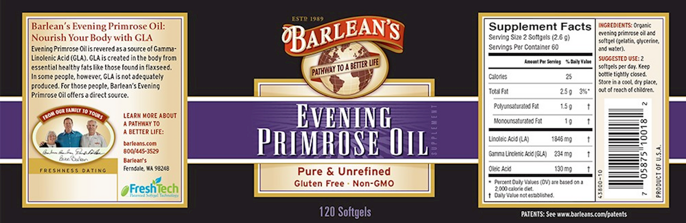 Evening Primrose Oil 120 gels Curated Wellness