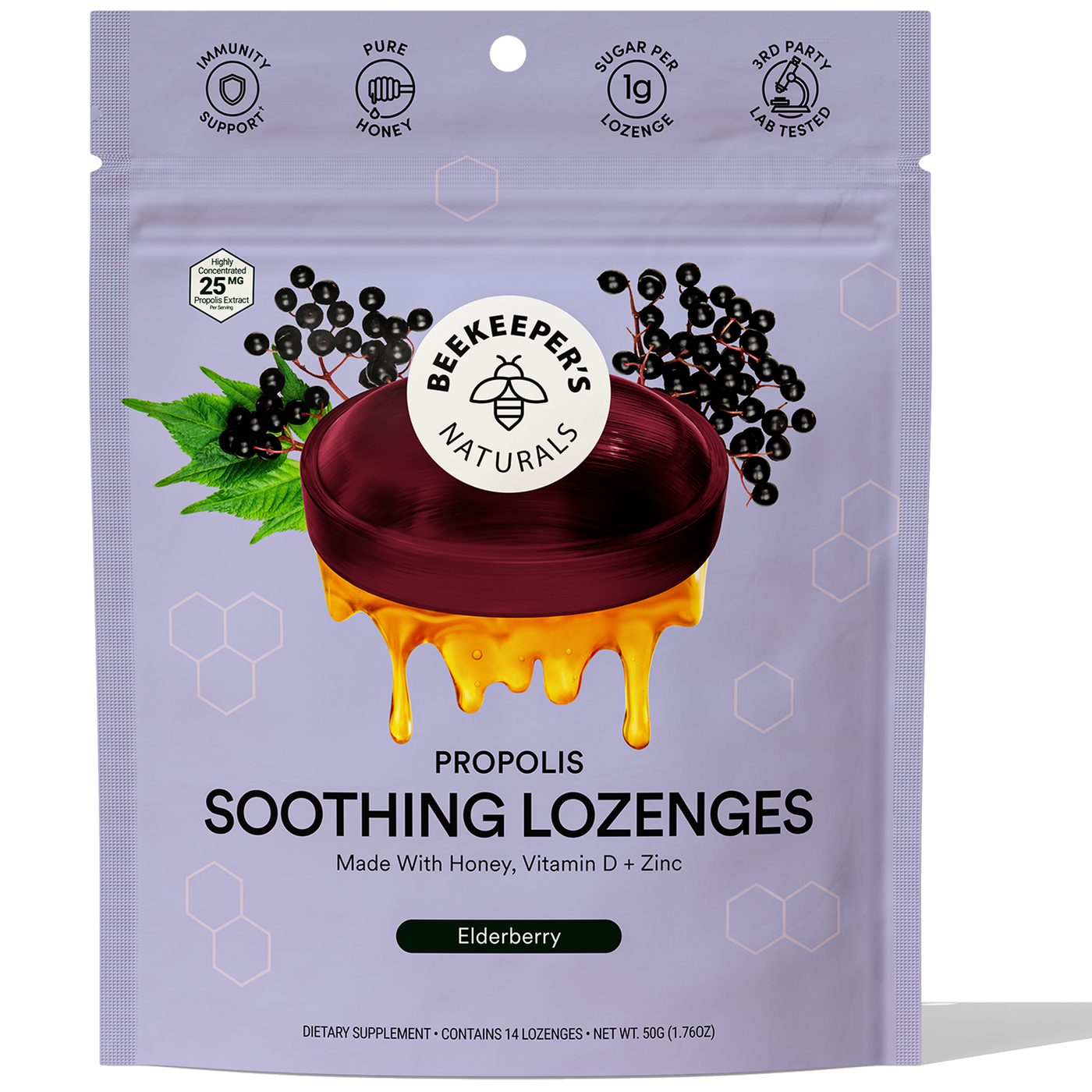 Propolis Soothing Lozenges Elderbe 14 ct Curated Wellness