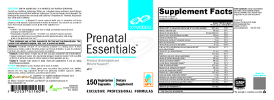 Prenatal Essentials 150 Capsules Curated Wellness