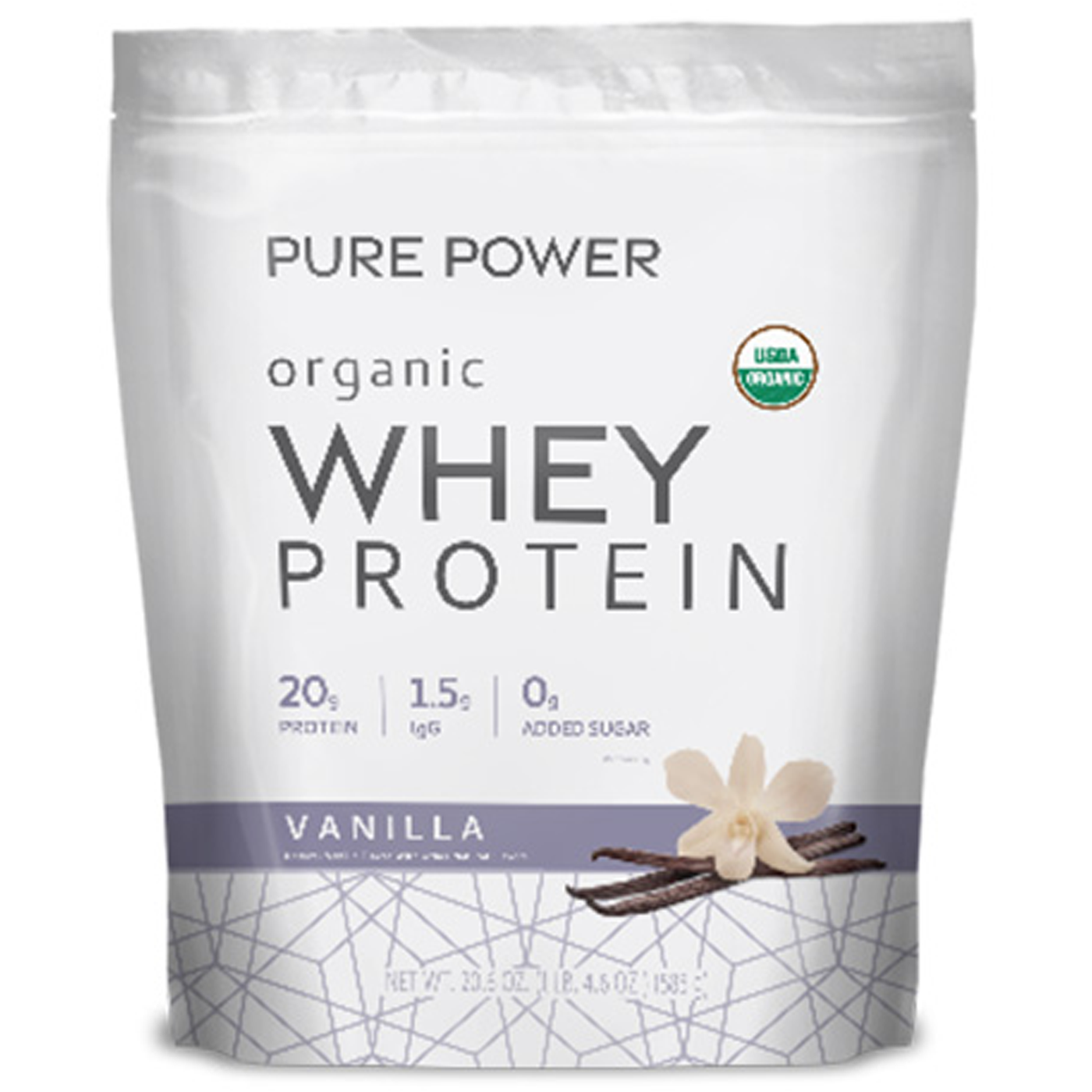 Organic Whey Protein - Vanilla 585 g Curated Wellness