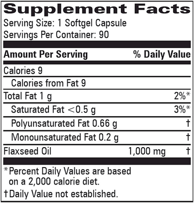 Flax Oil 1000 mg 90 gels Curated Wellness