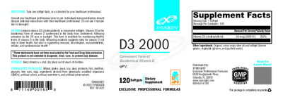 D3 2000 120 Softgels Curated Wellness