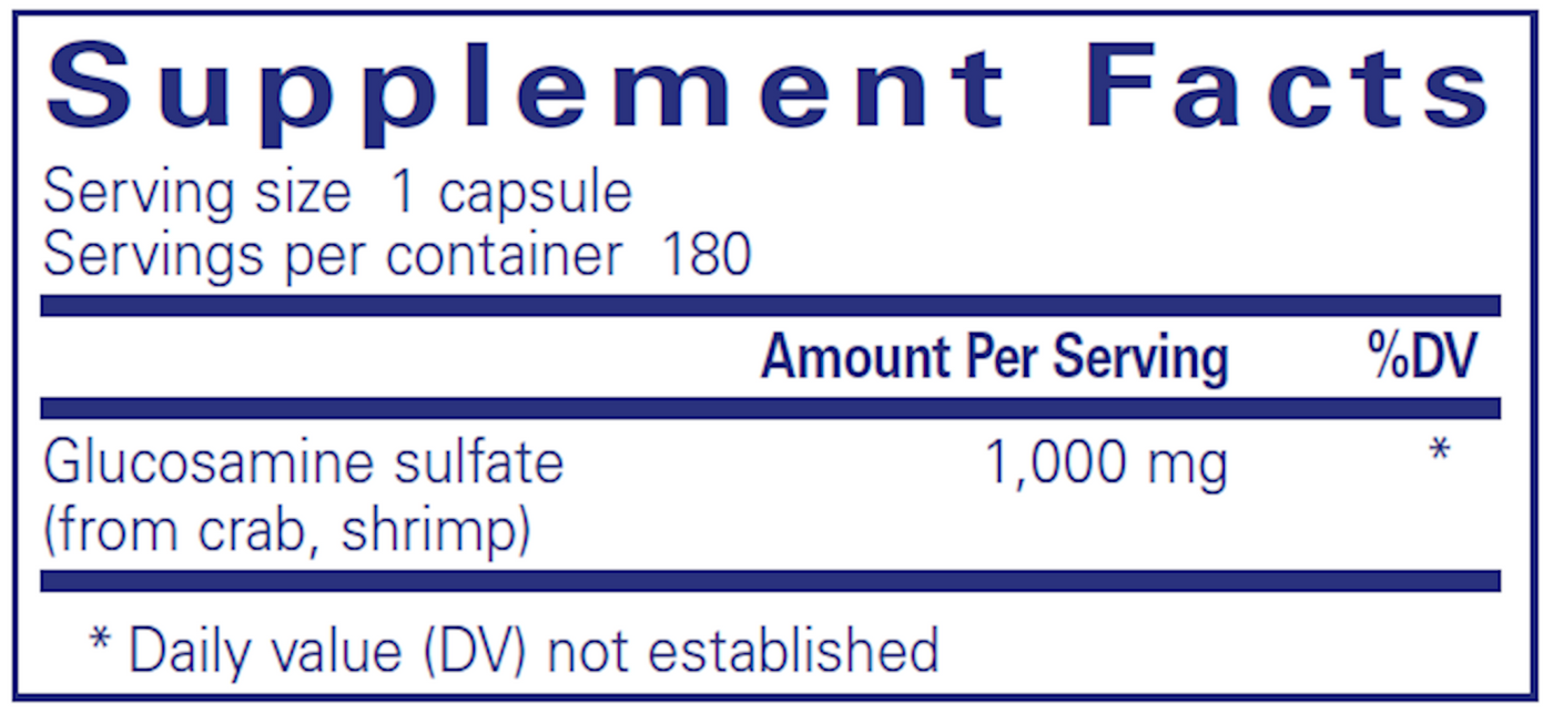 Glucosamine Sulfate 1000 mg 180 vcaps Curated Wellness