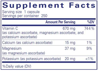 Buff Ascorbic Acid 250 vcaps Curated Wellness