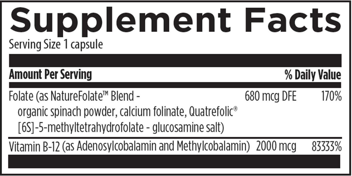 Ultra B12-Folate 90 caps Curated Wellness
