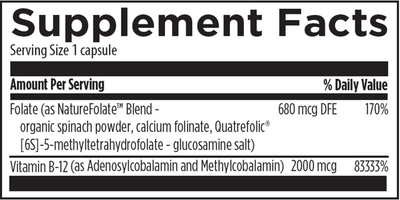 Ultra B12-Folate 90 caps Curated Wellness