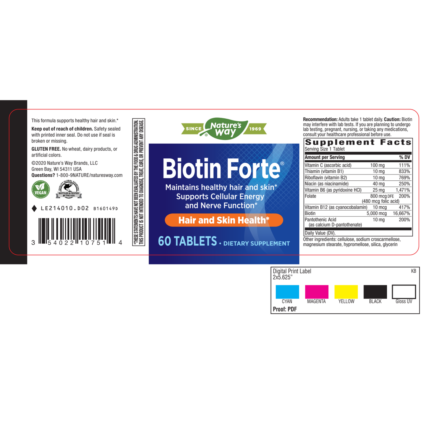 Biotin Forte 5 mg without Zinc  Curated Wellness