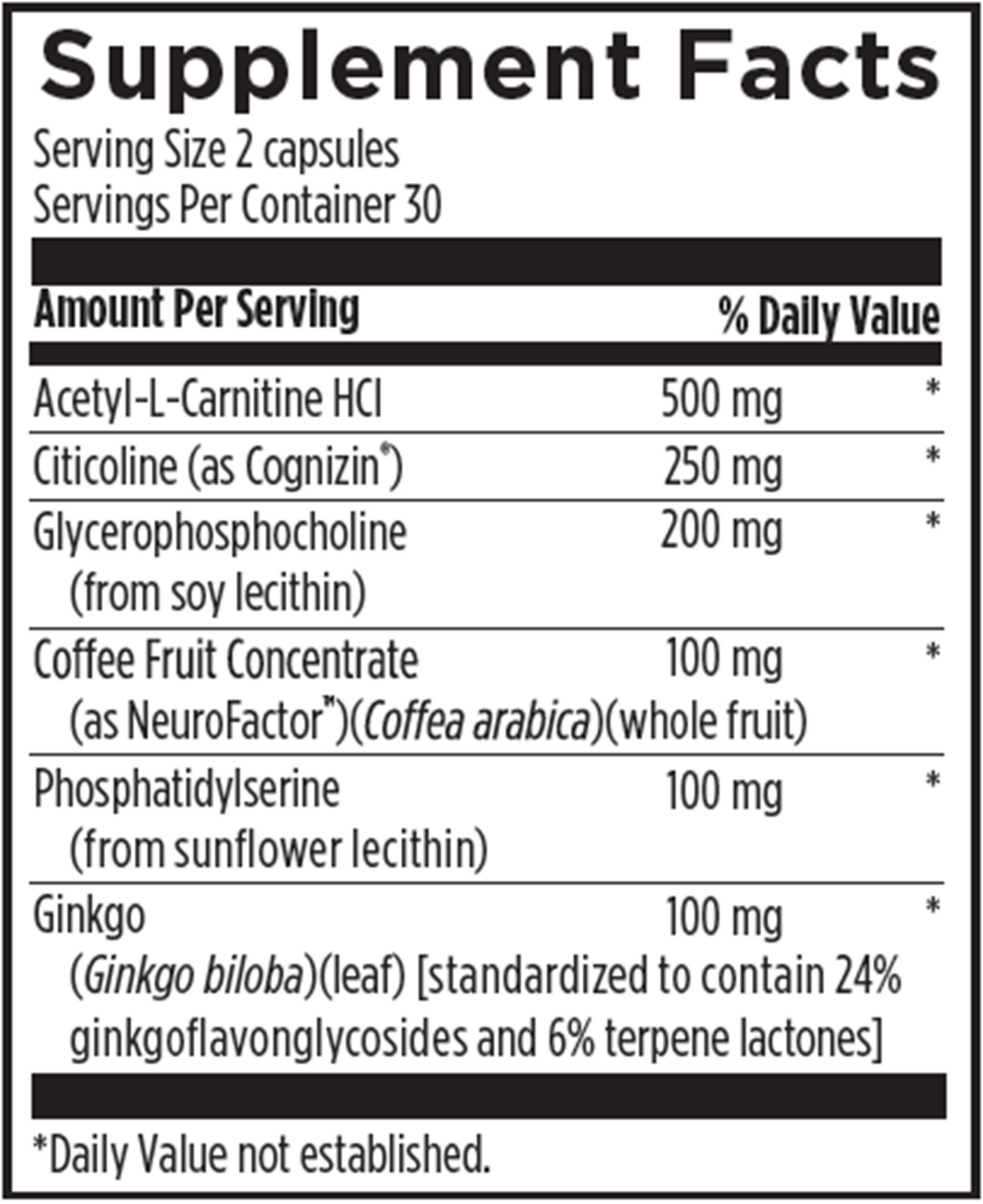 Brain Vitale 60 vcaps Curated Wellness