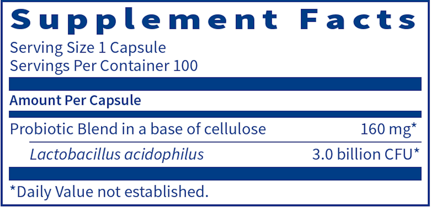 L-Acidophilus SCD Compliant 100 vegcap Curated Wellness