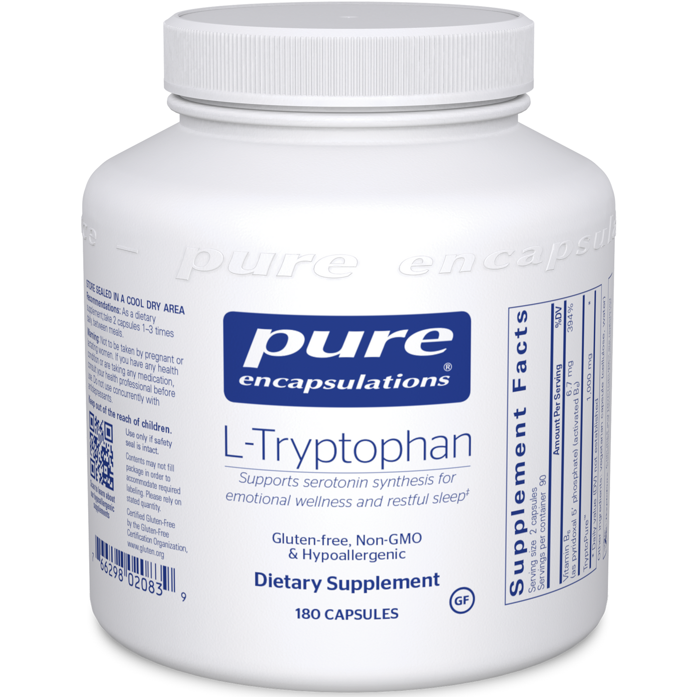 L-Tryptophan 180 vcaps Curated Wellness