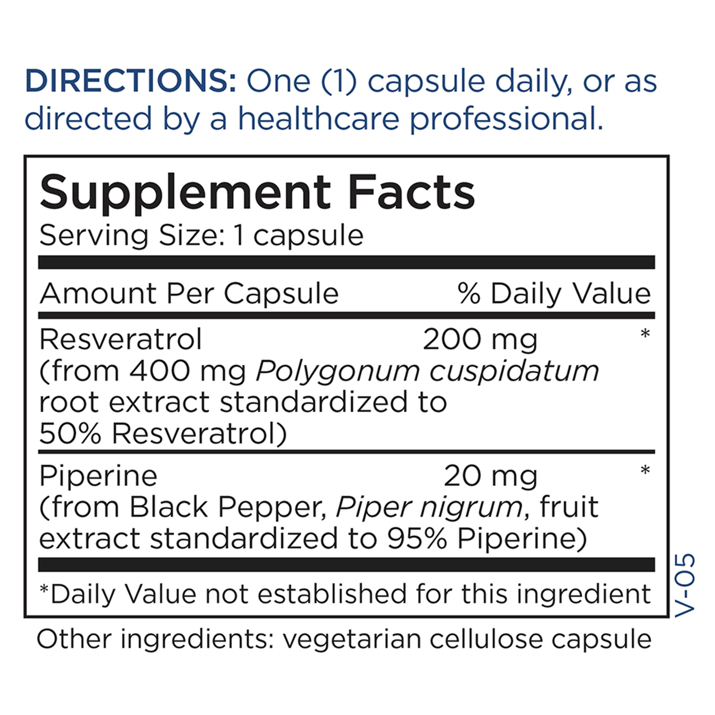 Resveratrol w/Piperine 60caps Curated Wellness