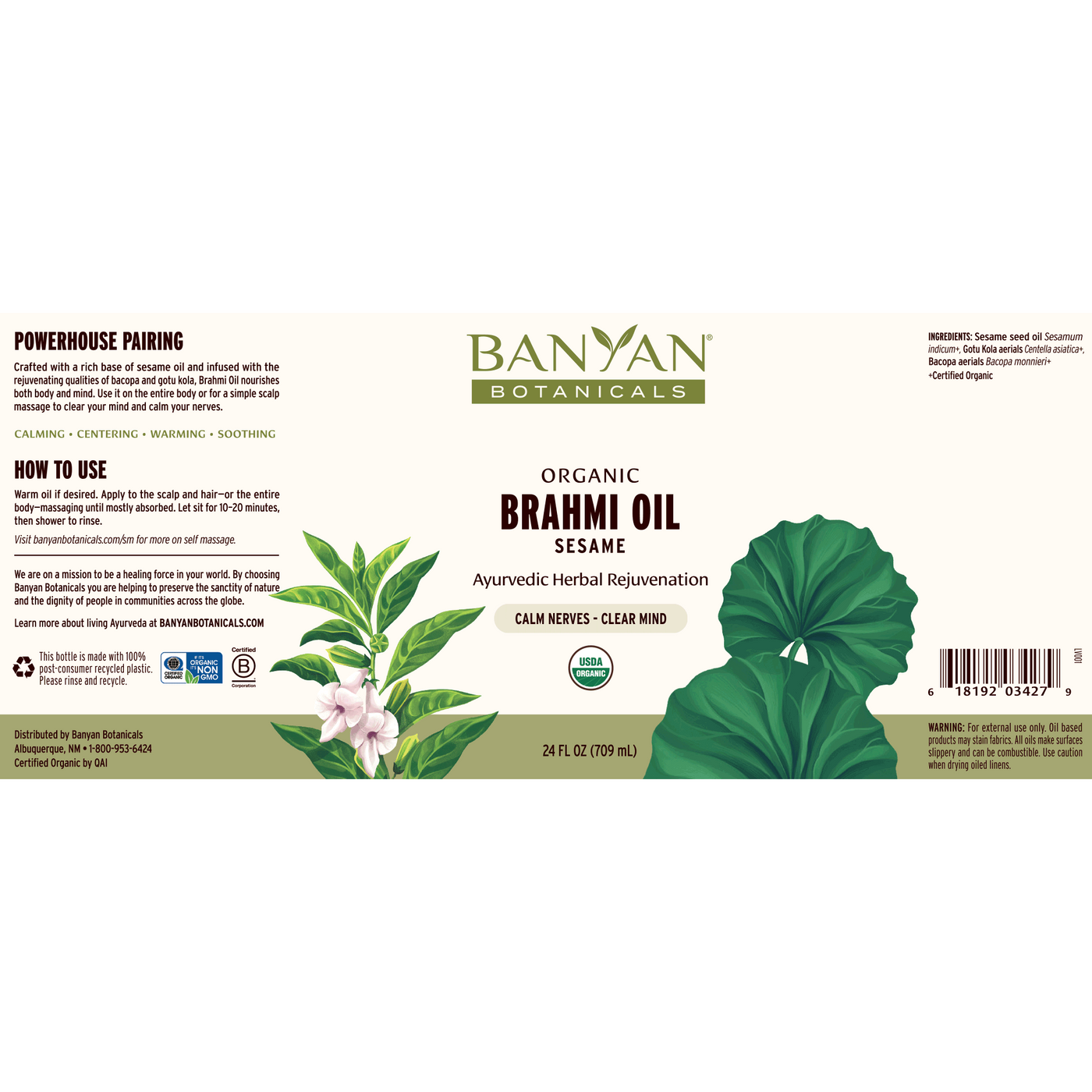 Brahmi Oil Sesame 24 fl oz Curated Wellness