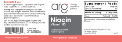 Niacin Vitamin B3 250 mg 90 caps Curated Wellness