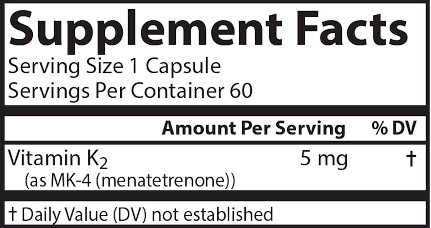 Vitamin K2 5 mg  Curated Wellness