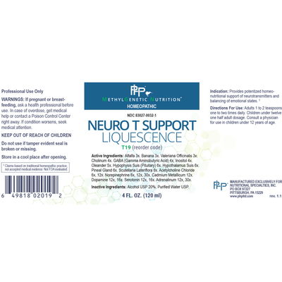 Neuro T Support Liquescence mL Curated Wellness