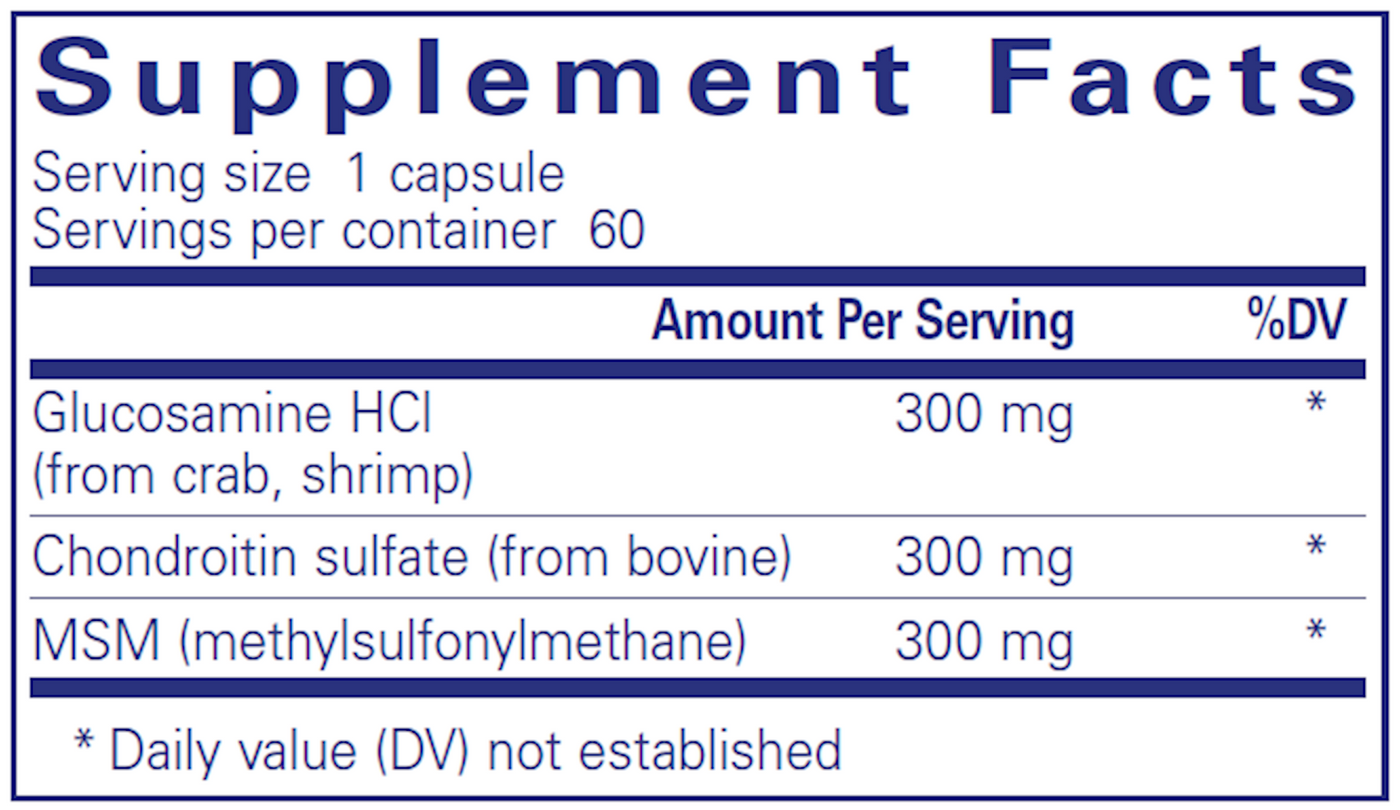 Glucosamine Chondroitin with MSM 60vcaps Curated Wellness