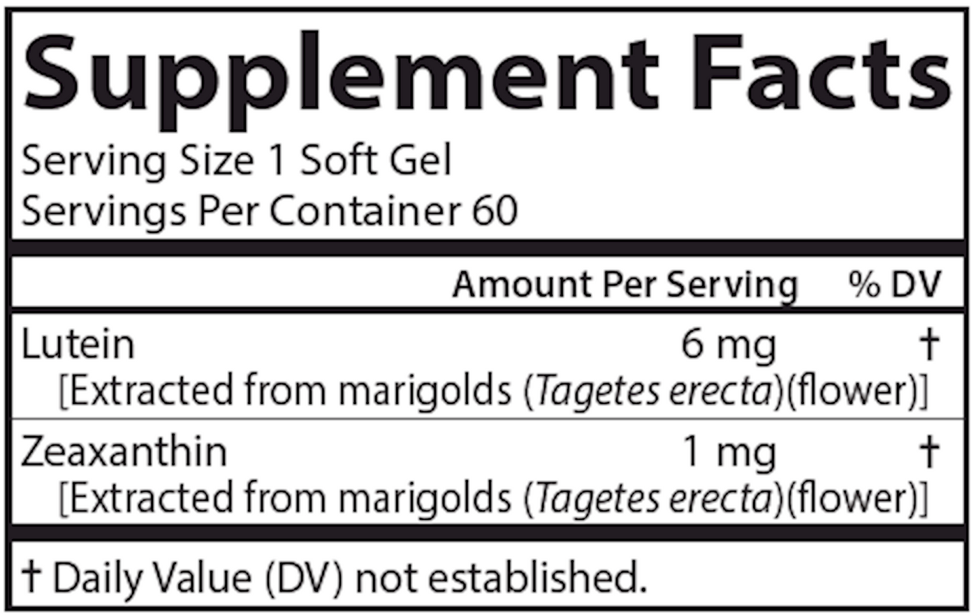 Lutein 6 mg 60 gels Curated Wellness