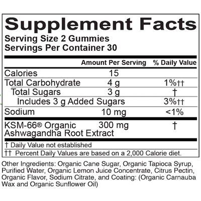 Organic Ashwagandha Gummies 60ct Curated Wellness