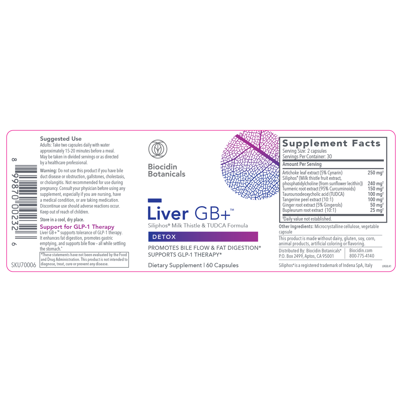 Liver GB+ 60 veg caps Curated Wellness