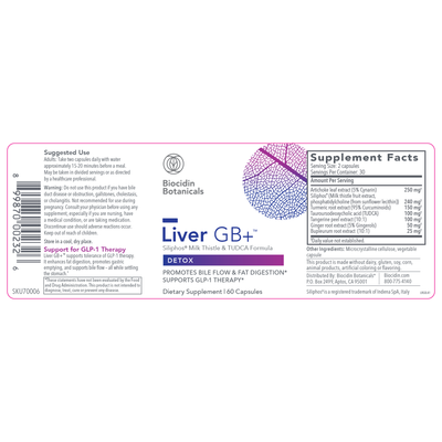 Liver GB+ 60 veg caps Curated Wellness