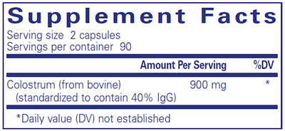 Colostrum 40% IgG 450 mg 180 vegcap Curated Wellness