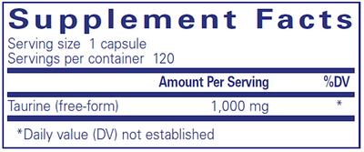 Taurine 1000 mg 120 vcaps Curated Wellness