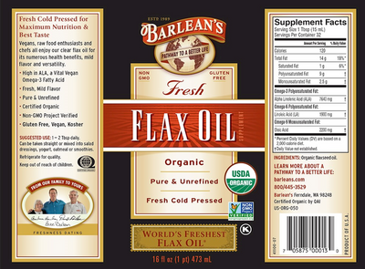 Fresh Flax Oil Organic  Curated Wellness