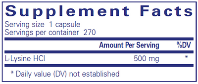 l-Lysine 270 vcaps Curated Wellness