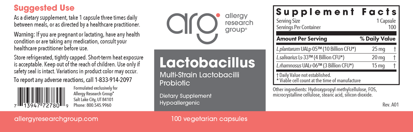 Lactobacillus 100 caps Curated Wellness