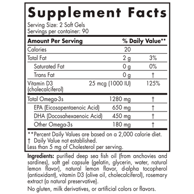 ProOmega D 1000 mg 180 gels Curated Wellness