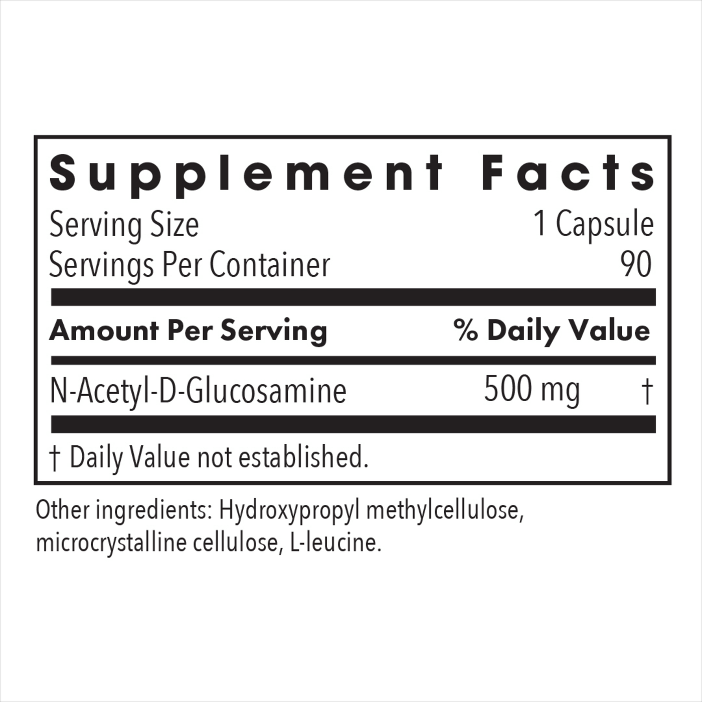 N-Acetyl Glucosamine 500 mg 90 caps Curated Wellness